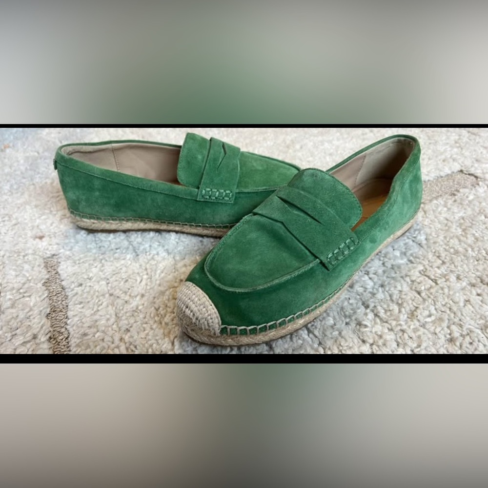 Green Suede Espadrilles